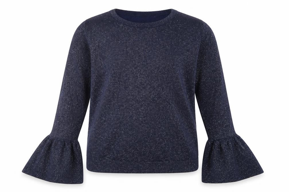 H&M Girls Blue Round Neck  Cotton Pullover Jumper Size 11-12 Years