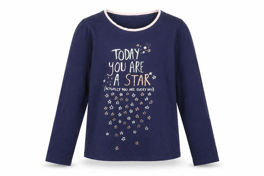Front view of George girls’ multicoloured cotton top pyjama top, size 12-13, years