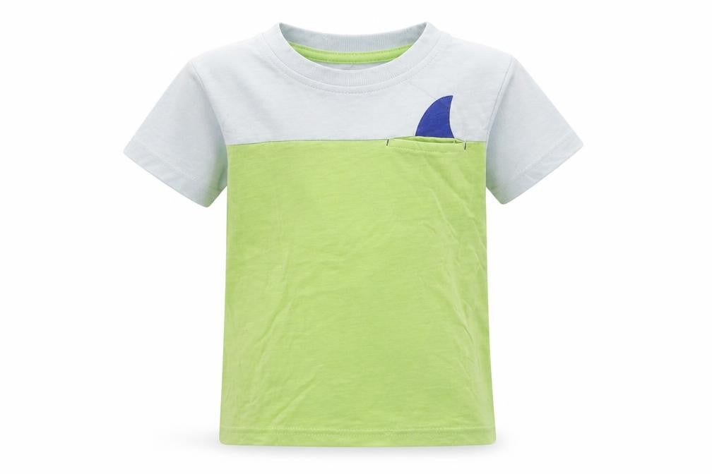 Front view of George boys’ blue colourblock cotton basic polo, size 3-4, years crew neck