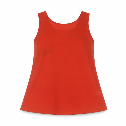 Front view of Atmosphere women’s brown polyester basic tank, size UK 8, round neck