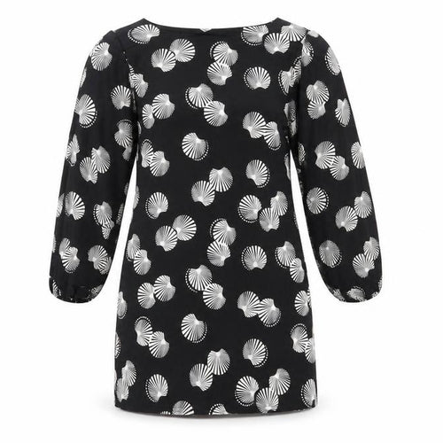 Evie Womens Black Floral Polyester Pencil Dress  Size 10  Round Neck