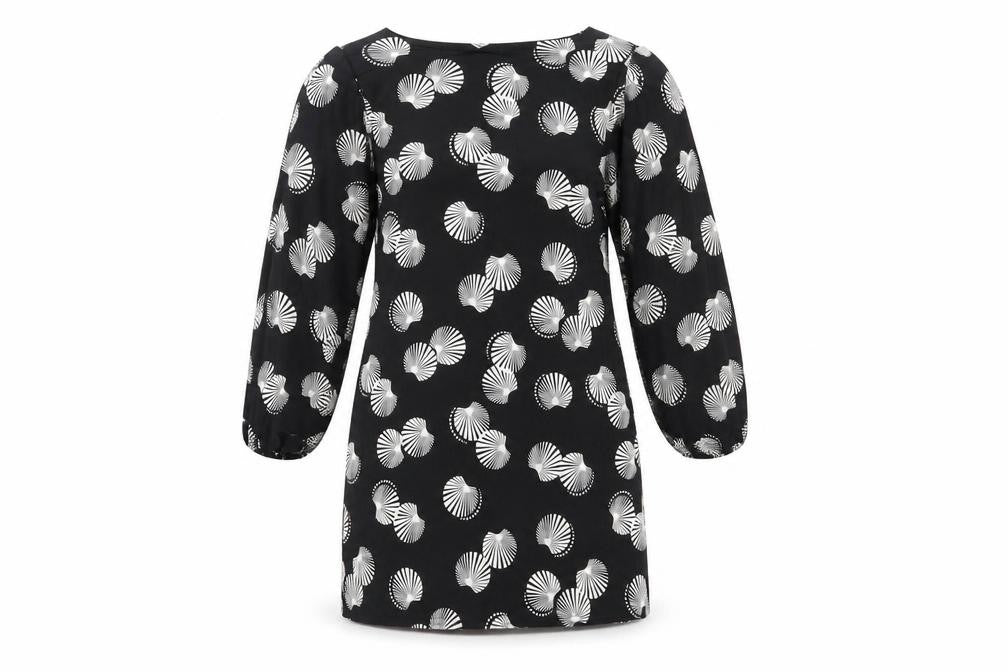 Evie Womens Black Floral Polyester Pencil Dress  Size 10  Round Neck