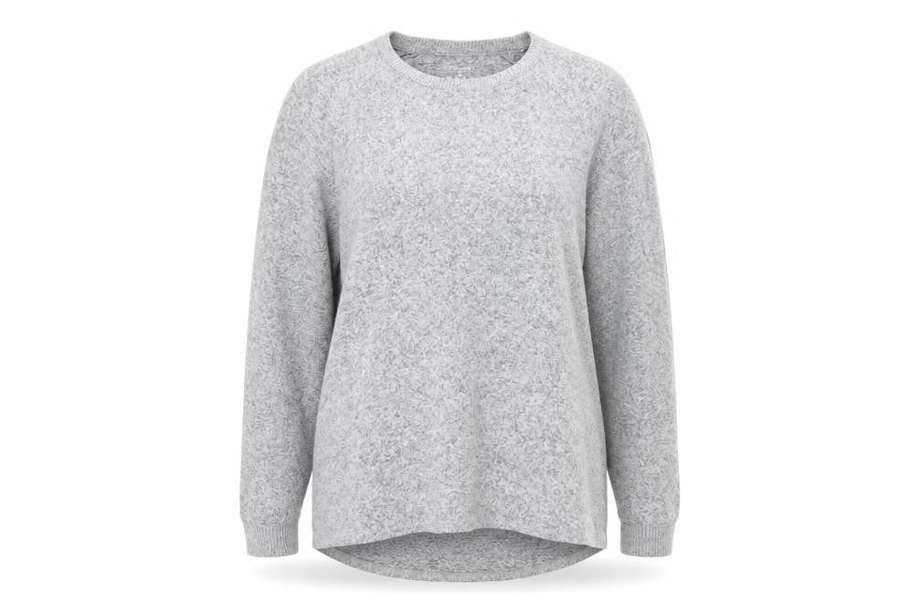 Front view of Primark women’s grey round neck polyester jumper, size XL