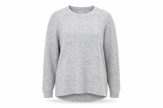 Front view of Primark women’s grey round neck polyester jumper, size XL