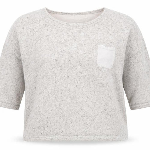 Limited Collection  Womens Beige Round Neck  Polyester Pullover Jumper Size 12   - Oatmeal Fleck Fabric panel to back & pocket