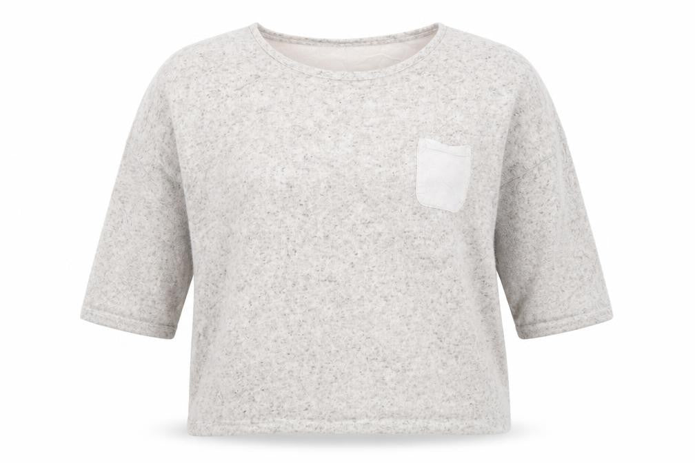 Limited Collection  Womens Beige Round Neck  Polyester Pullover Jumper Size 12   - Oatmeal Fleck Fabric panel to back & pocket