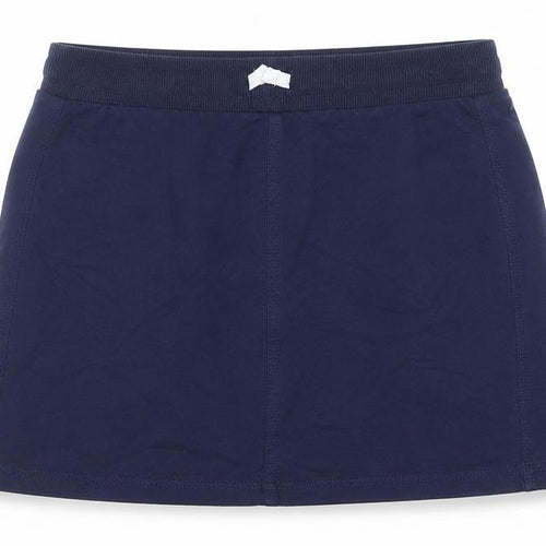 George Girls Blue  Cotton A-Line Skirt Size 9-10 Years  Regular Drawstring - Navy blue