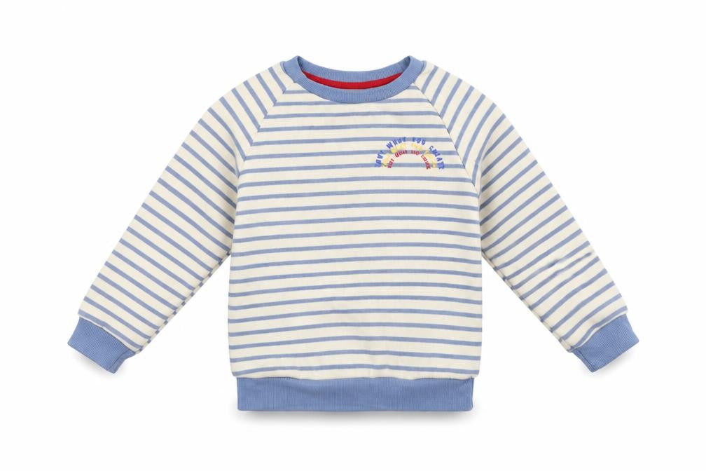Primark Girls Ivory Striped Cotton Pullover Sweatshirt Size 2-3 Years   - Love What You Create
