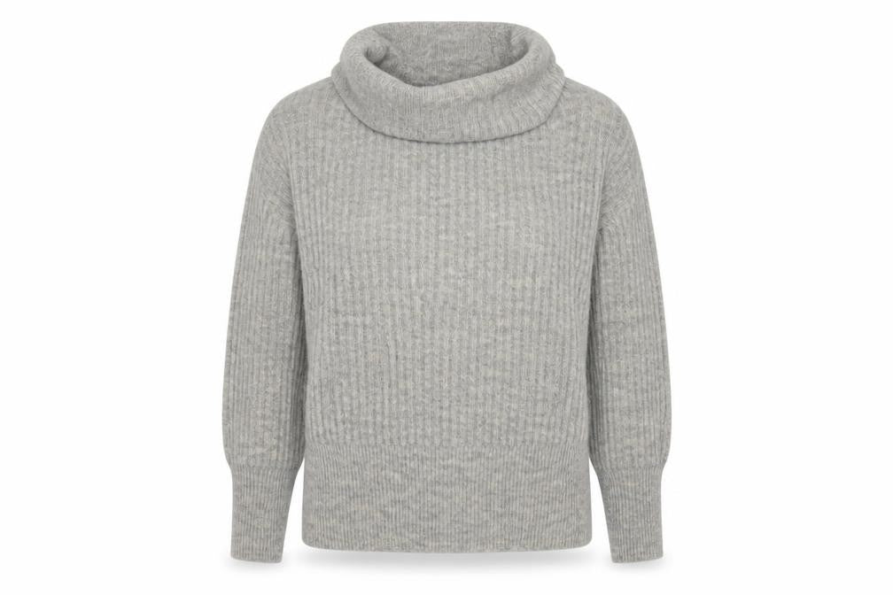 Pull&Bear Womens Grey Roll Neck  Acrylic Pullover Jumper Size S