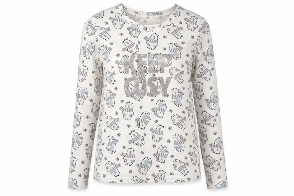 Front view of George women’s multicoloured animal print polyester top pyjama top, size UK 8