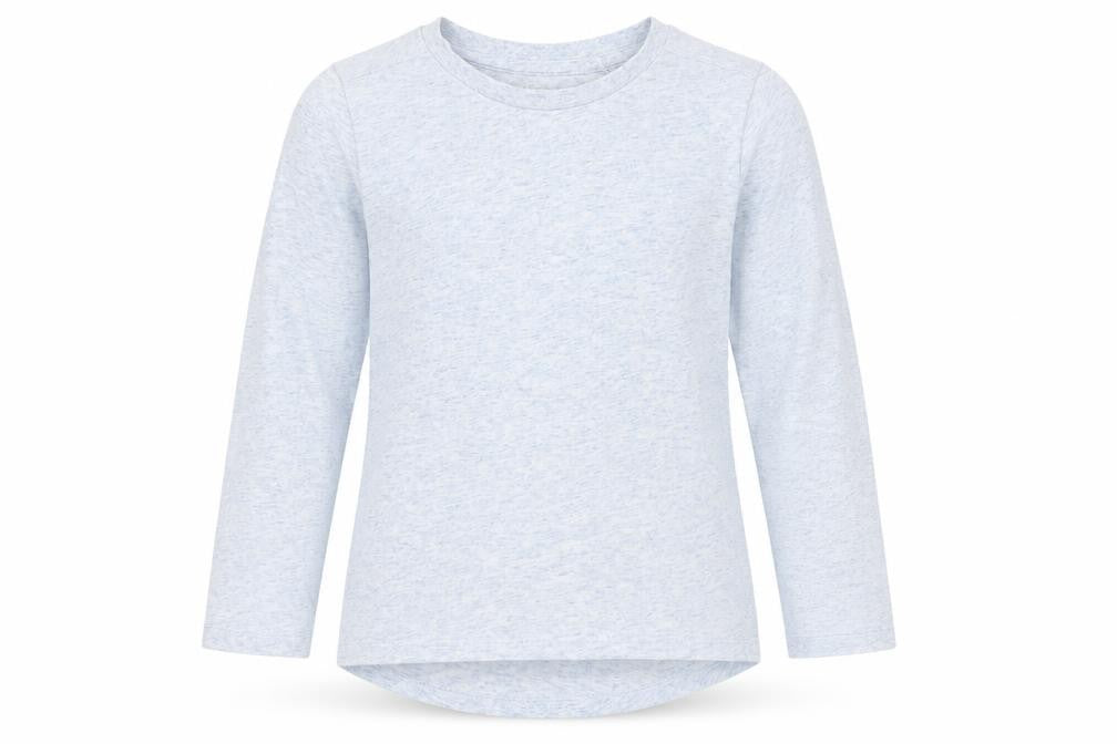Front view of Next girls’ blue polyester basic t-shirt, size 6, years round neck
