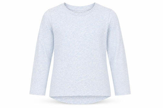 Front view of Next girls’ blue polyester basic t-shirt, size 6, years round neck