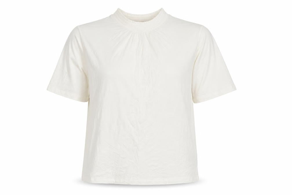 Damart Womens Ivory  Viscose Basic T-Shirt Size 14 High Neck