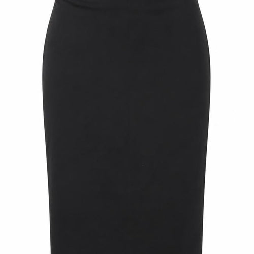 Preworn Womens Black  Polyester Straight & Pencil Skirt Size M