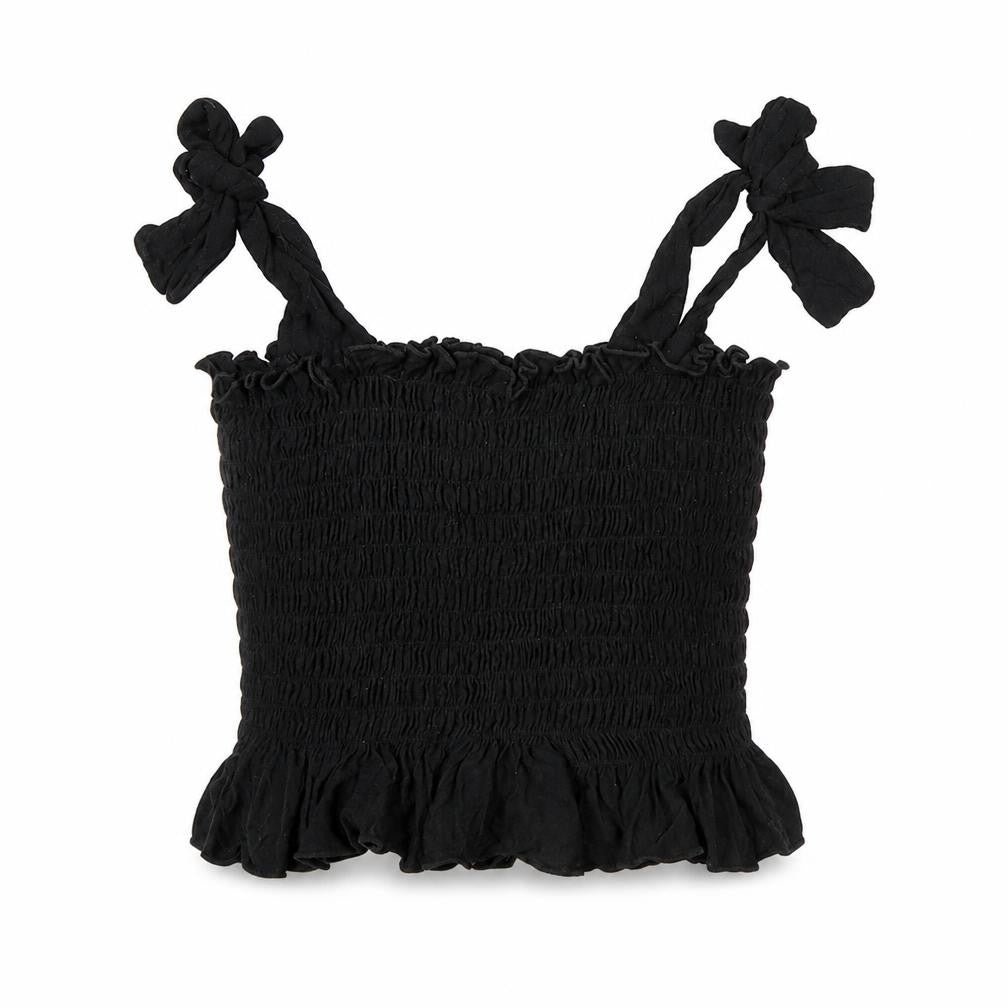 Boohoo Womens Black  Viscose Camisole Blouse Size 8 Square Neck
