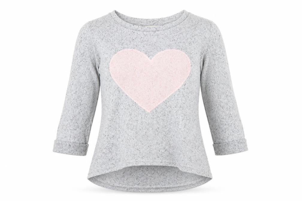 Front view of New Look women’s grey round neck polyester jumper, size UK 10