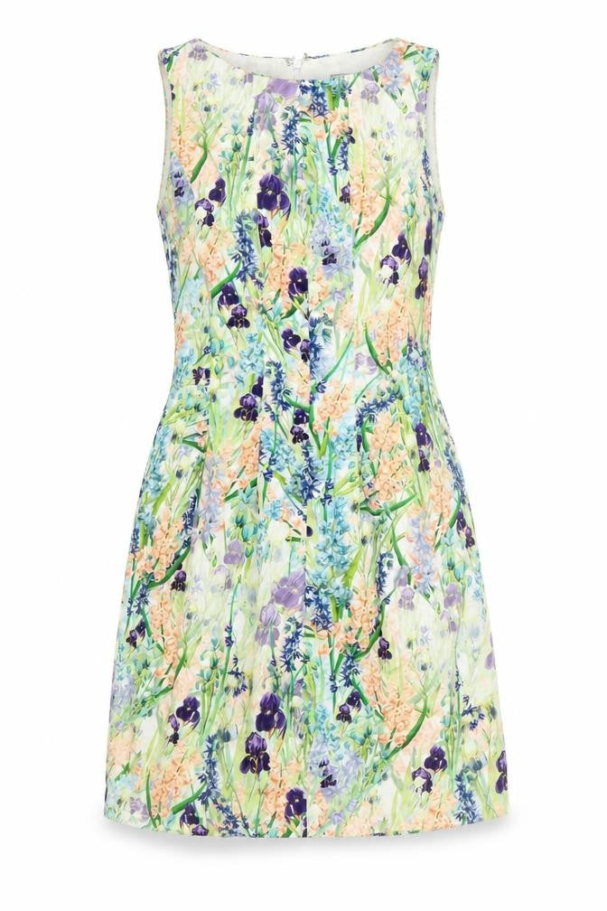 Coast Womens Multicoloured Floral Cotton A-Line  Size 8  Round Neck