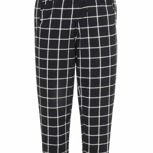 Divided Womens Black Plaid Viscose Sweatpants Trousers Size 4 L25 in Regular