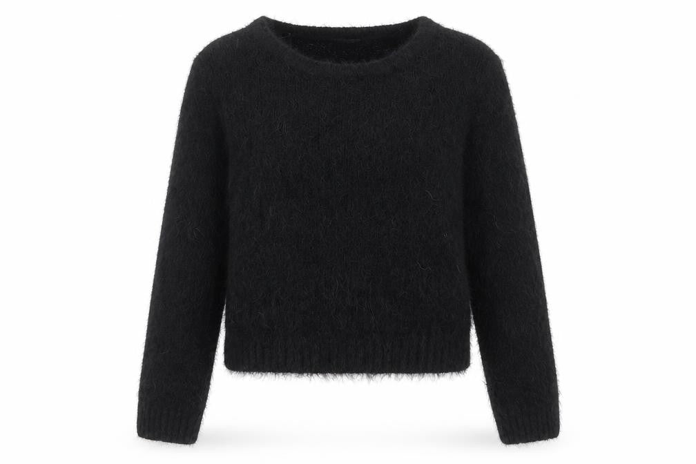 F&F Womens Black Round Neck  Acrylic Pullover Jumper Size 14