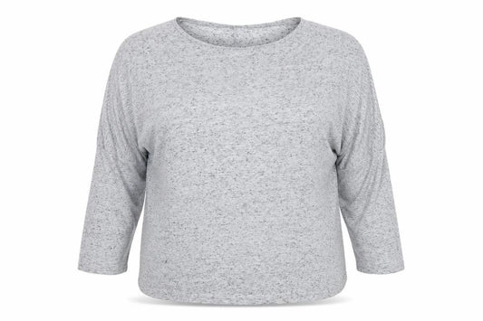 Front view of George women’s grey round neck polyester jumper, size UK 16