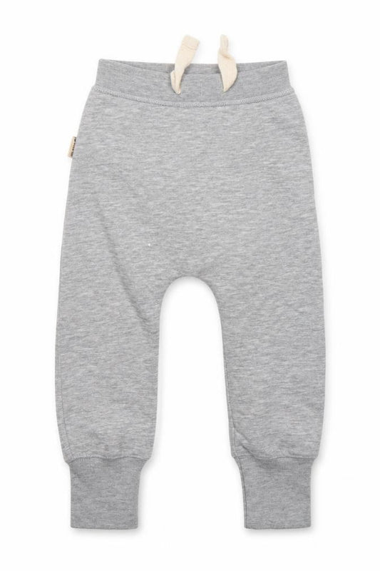 Front view of Spoilt boys’ grey cotton sweatpants, size 3-6, months
