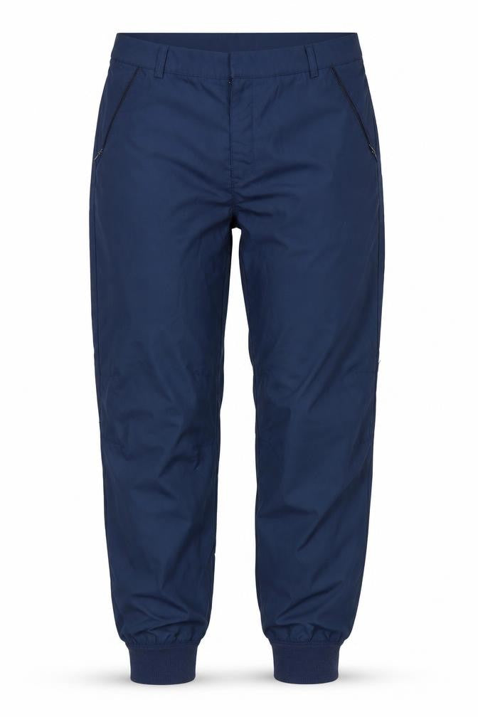 Front view of Gap women’s black polyurethane jogger trousers, size UK 10, 30-inch leg regular