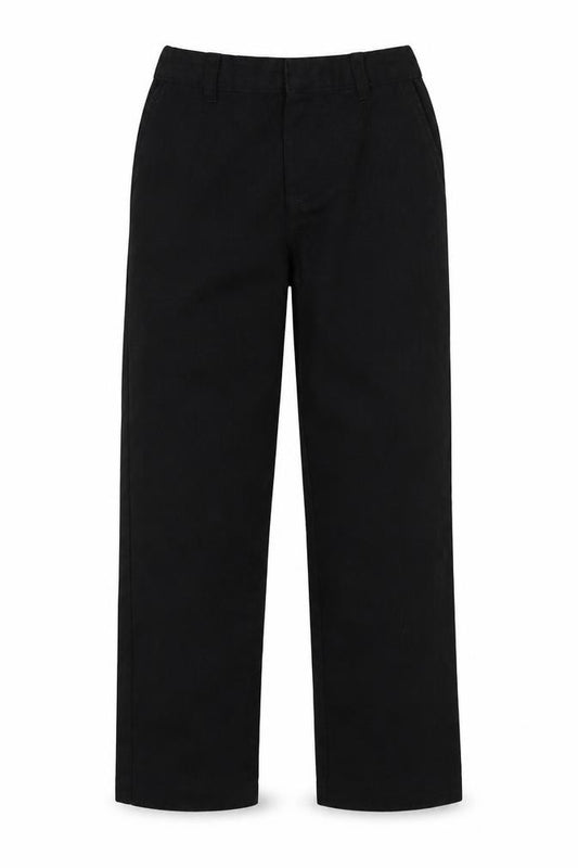 Front view of George boys’ grey polyester dress pants trousers, size 6-7, years regular hook & loop - school wear