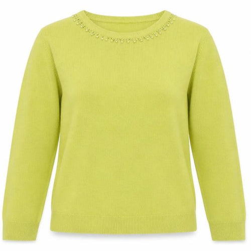 Paramour Womens Green Round Neck  Acrylic Pullover Jumper Size M