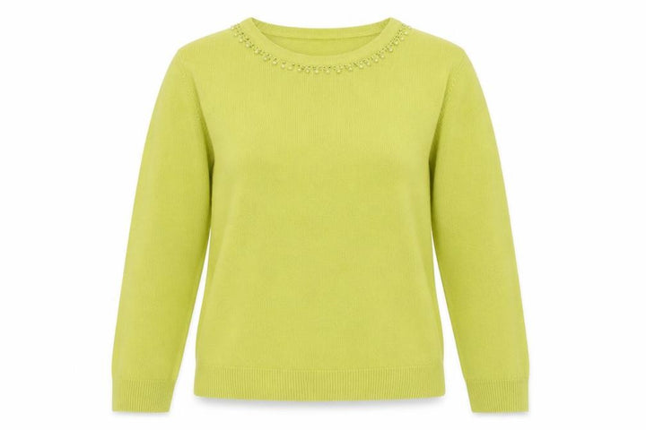Paramour Womens Green Round Neck Acrylic Pullover Jumper Size M