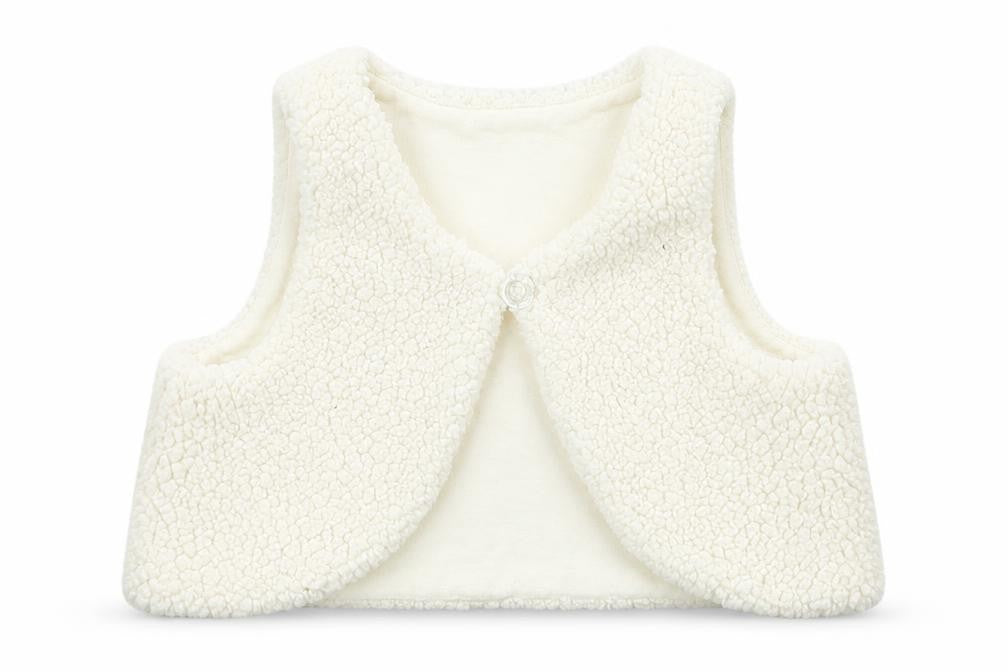 Front view of Matalan Baby White Polyester Vest Jumper, size 3-6, Months