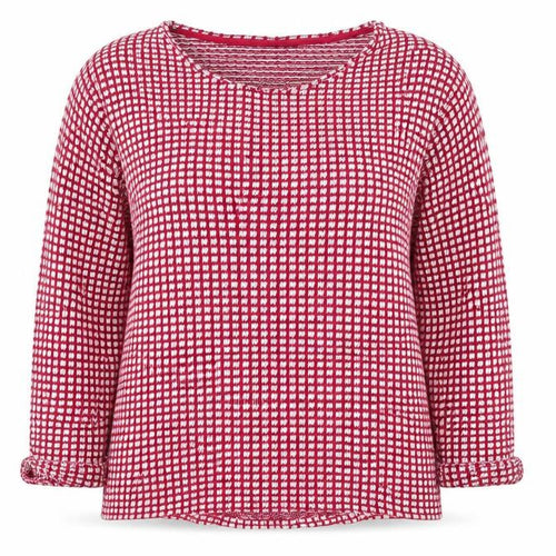 NEXT Womens Red Crew Neck Polka Dot Cotton Pullover Jumper Size 16   - Square Polka Dots White