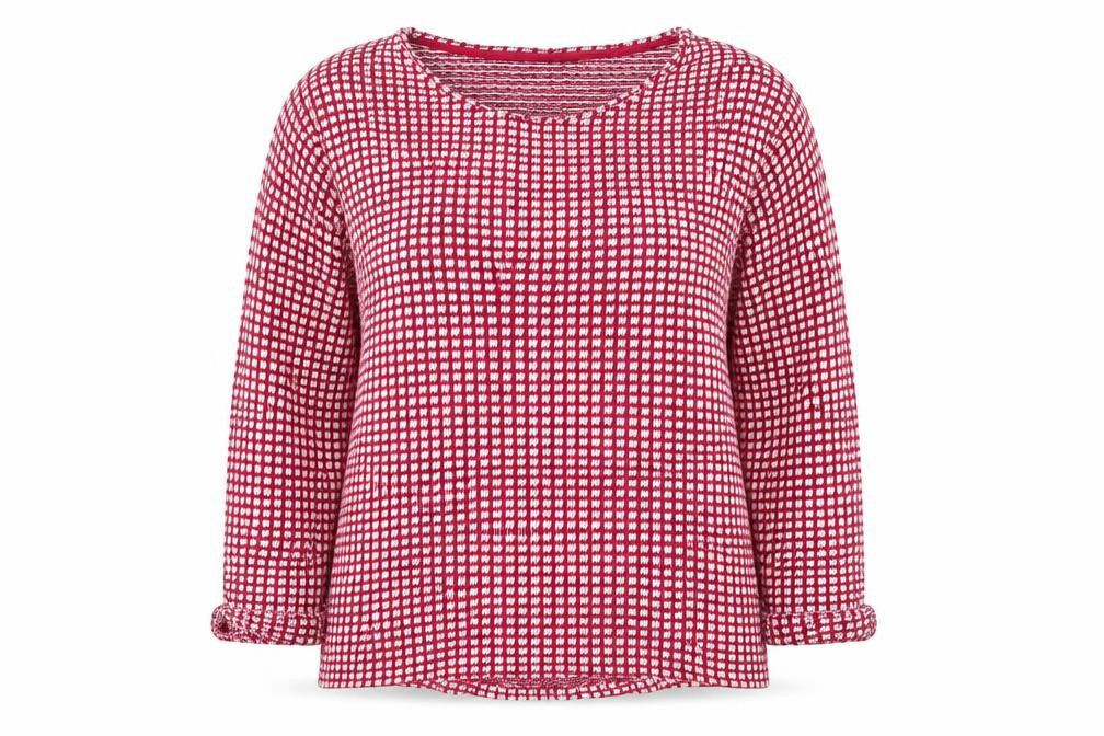 NEXT Womens Red Crew Neck Polka Dot Cotton Pullover Jumper Size 16   - Square Polka Dots White