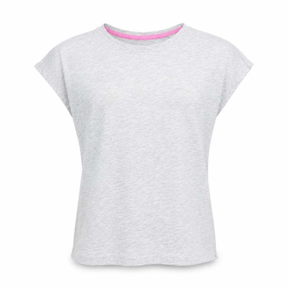 Lily & Dan Girls Grey  Cotton Basic T-Shirt Size 9-10 Years Round Neck Pullover - Pale grey mix