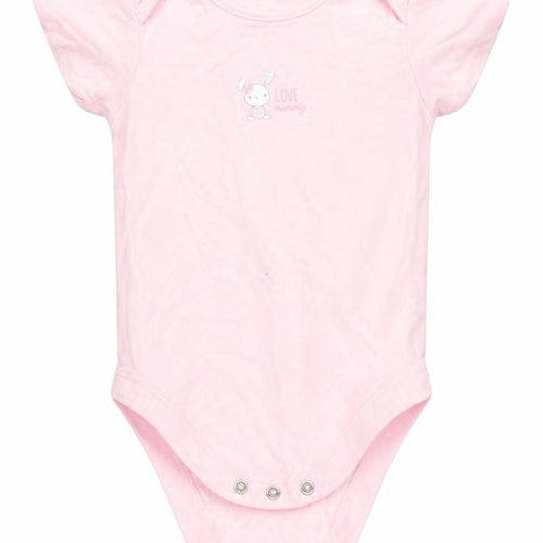 George Girls Pink Animal Print Cotton Romper One-Piece Size 9-12 Months  Snap - Rabbit I Love Mummy Pale pink