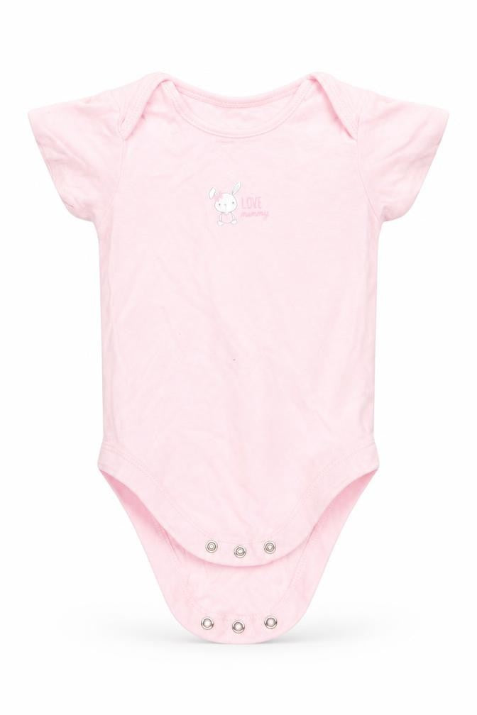 George Girls Pink Animal Print Cotton Romper One-Piece Size 9-12 Months  Snap - Rabbit I Love Mummy Pale pink