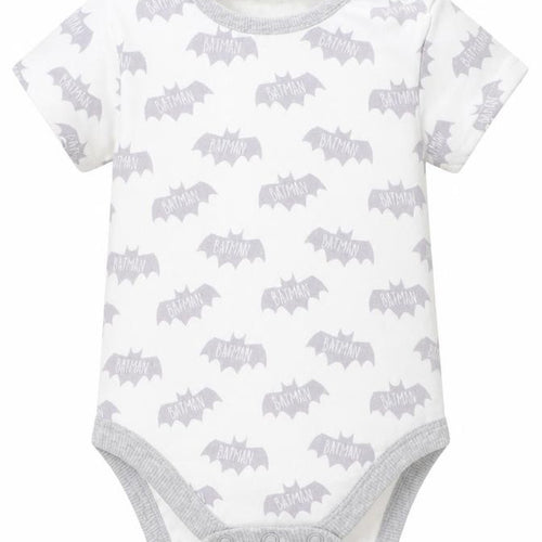 Batman Boys White Geometric Cotton Leotard One-Piece Size 6-9 Months   - Batman