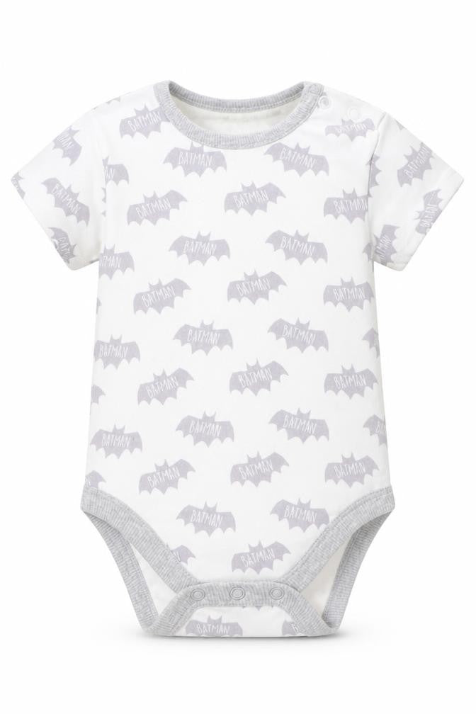 Batman Boys White Geometric Cotton Leotard One-Piece Size 6-9 Months   - Batman