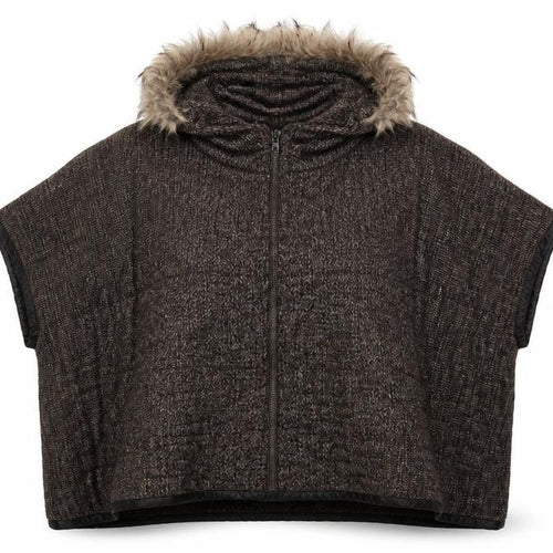 Aftershock Womens Brown V-Neck  Acrylic Cardigan Jumper Size S