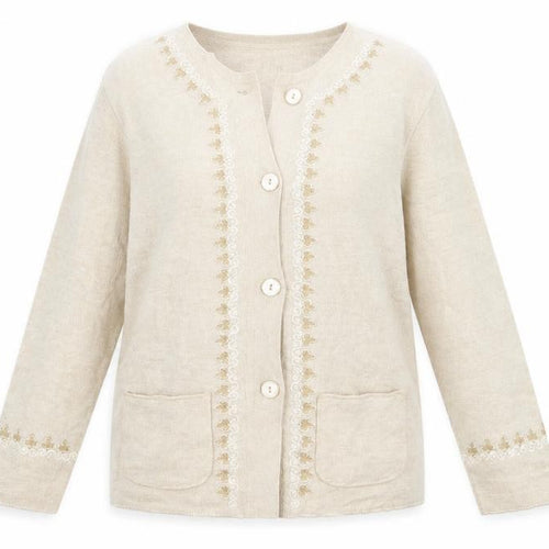 Paramour Womens Beige Round Neck  Acrylic Cardigan Jumper Size L