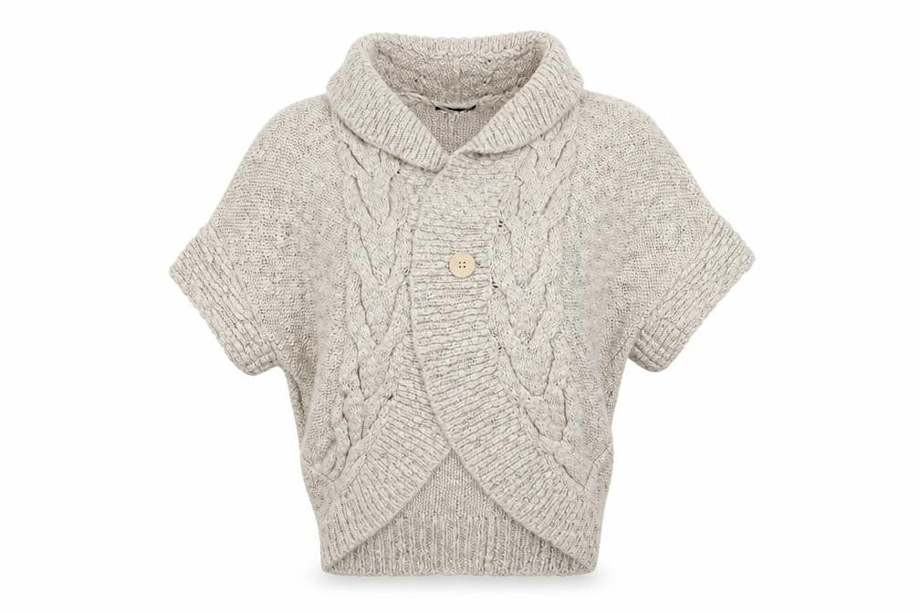 George Womens Beige Collared  Acrylic Cardigan Jumper Size S
