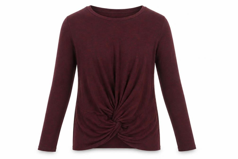 Front view of New Look women’s purple round neck polyester jumper, size UK 12