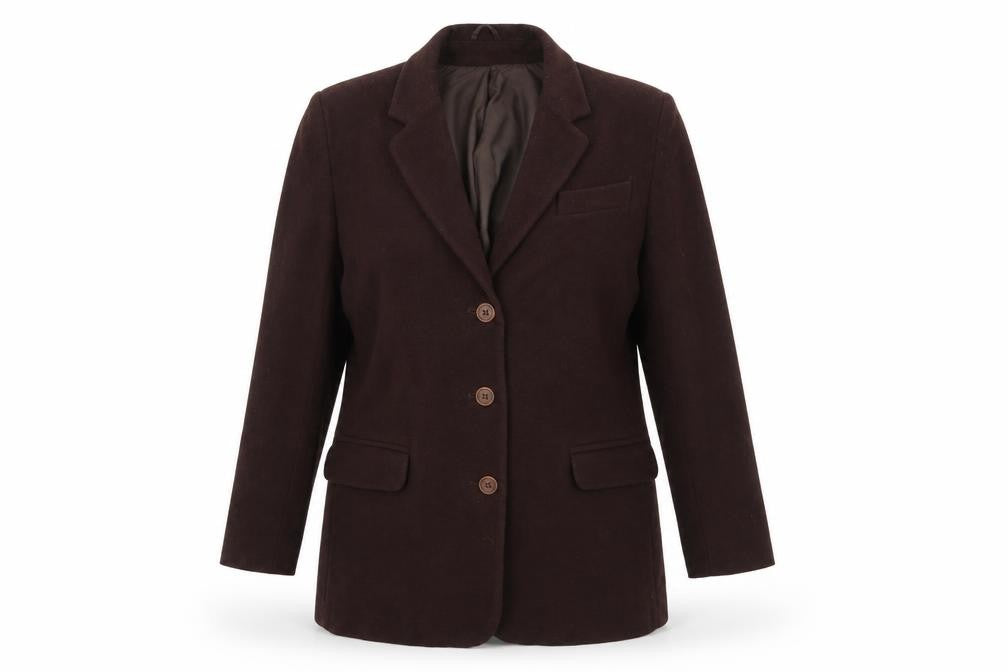 Front view of Classics women’s brown overcoat coat, size UK 12