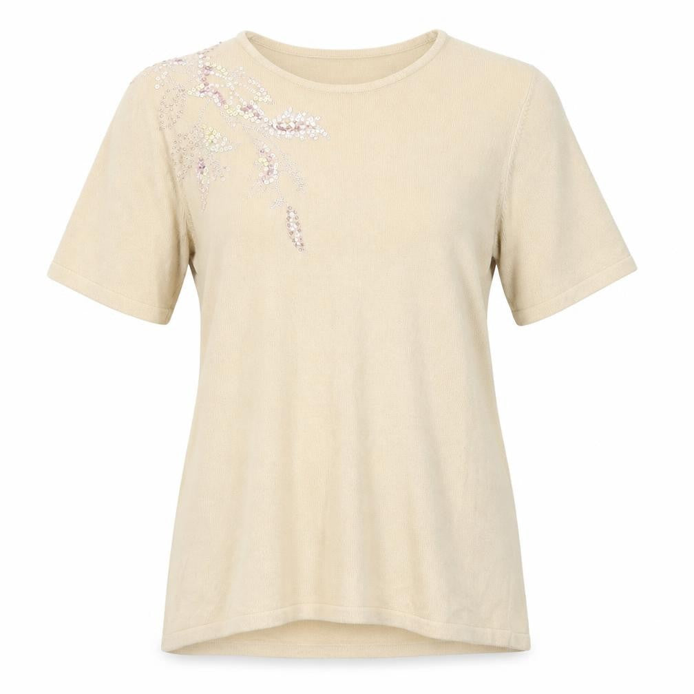 BHS Womens Beige Round Neck  Acrylic Pullover Jumper Size 14