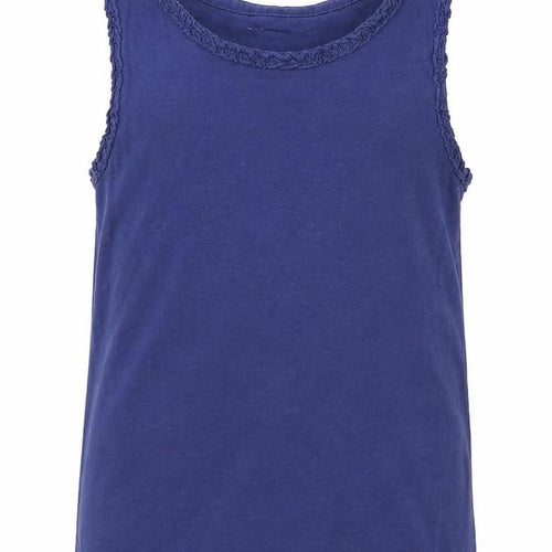 F&F Girls Blue  100% Cotton Basic Tank Size 5-6 Years Round Neck