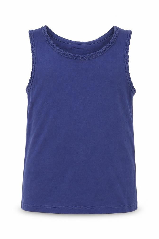 F&F Girls Blue  100% Cotton Basic Tank Size 5-6 Years Round Neck