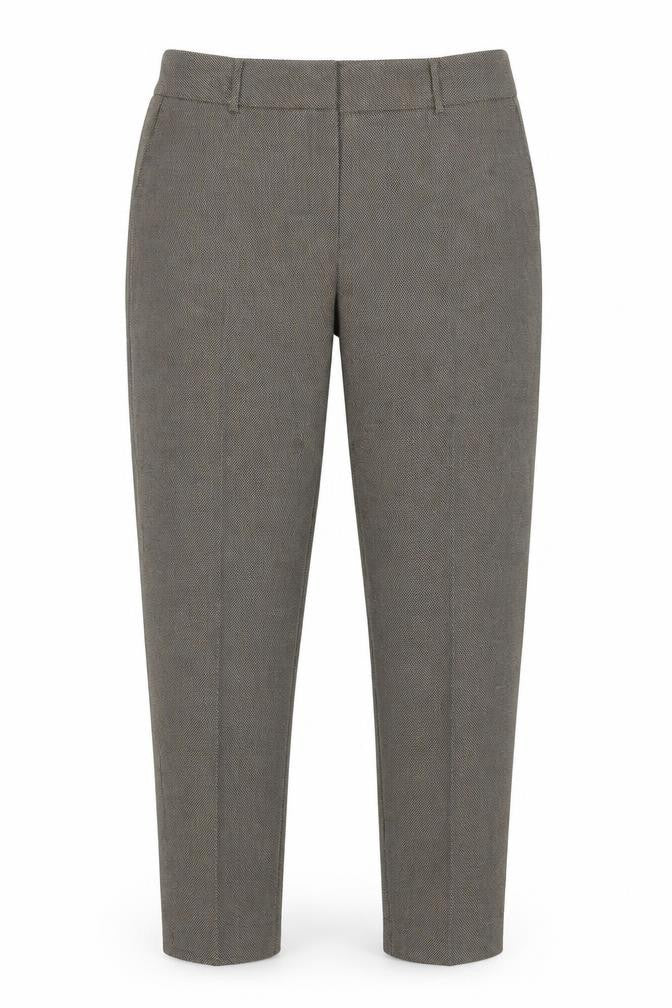 Front view of Papaya women’s brown polyester trousers, size UK 10, 28-inch leg regular