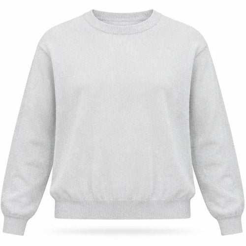 Mango Womens Silver Round Neck  Viscose Pullover Jumper Size S