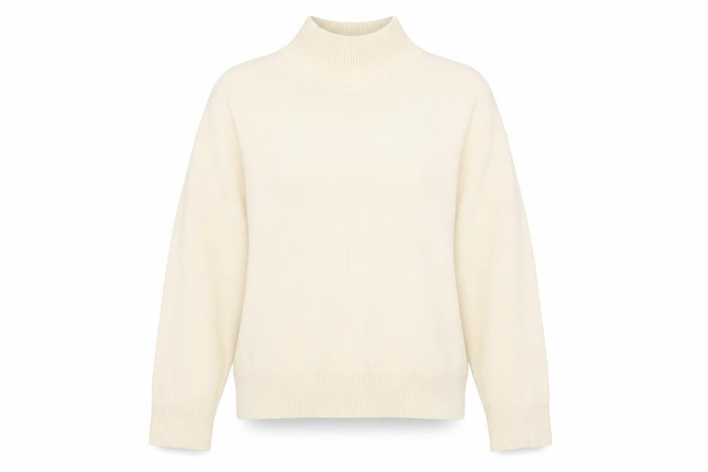 Primark Womens Beige Mock Neck  Polyester Pullover Jumper Size S