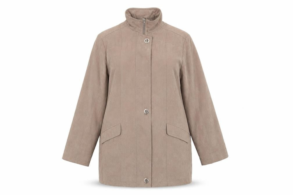 Klass Womens Brown   Overcoat Coat Size L  Zip - Taupe Colour