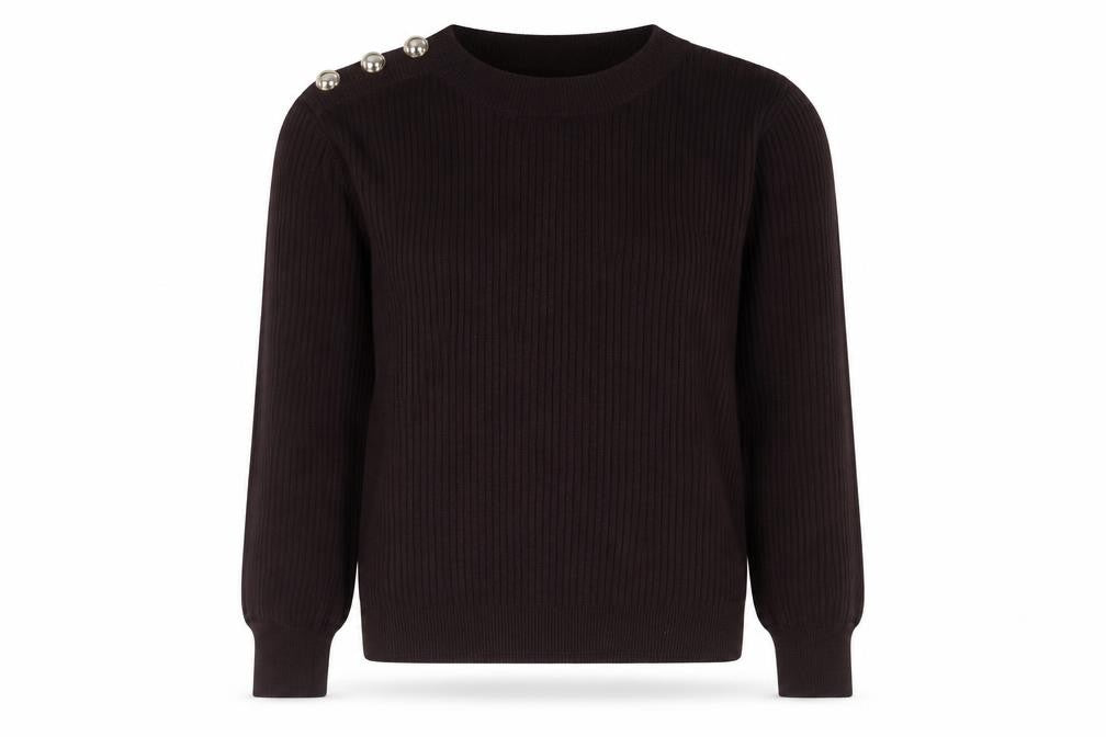 F&F Womens Black Round Neck Striped Viscose Pullover Jumper Size 10